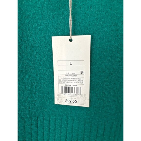 A New Day NWT Tank Top Large Green Soft Knit Scoop Neck Ribbed Hem - Picture 3 of 7